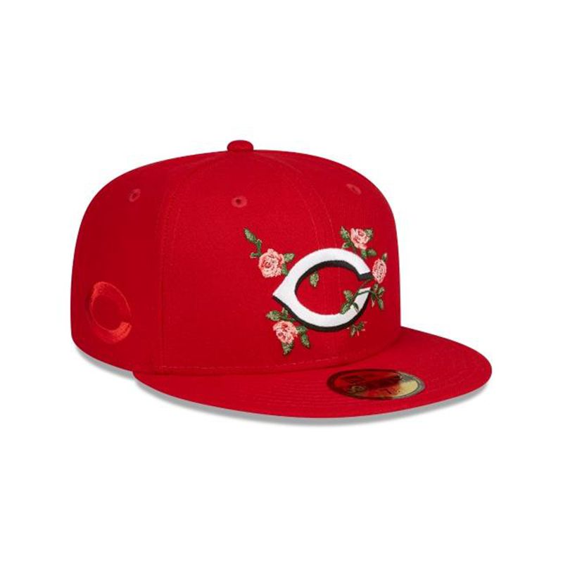 MLB Cincinnati Reds Bloom 59Fifty Fitted (KDF1462) - Red New Era Caps